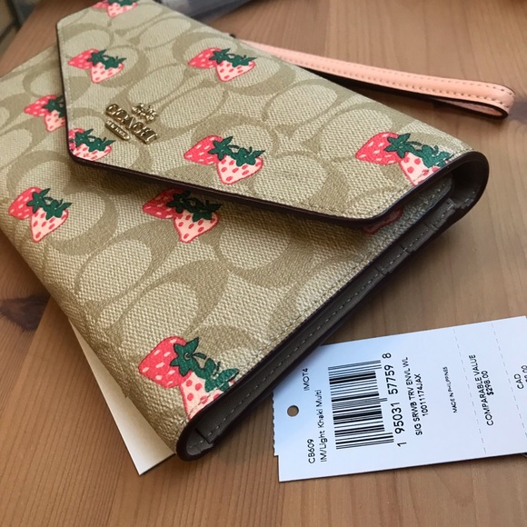 Coach Bags Coach Travel Envelope Wallet In Signature Canvas With